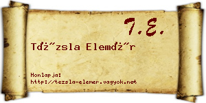 Tézsla Elemér névjegykártya