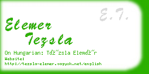 elemer tezsla business card